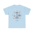 Libra zodiac t-shirt back view, plain solid color