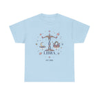 Libra zodiac t-shirt back view, plain solid color