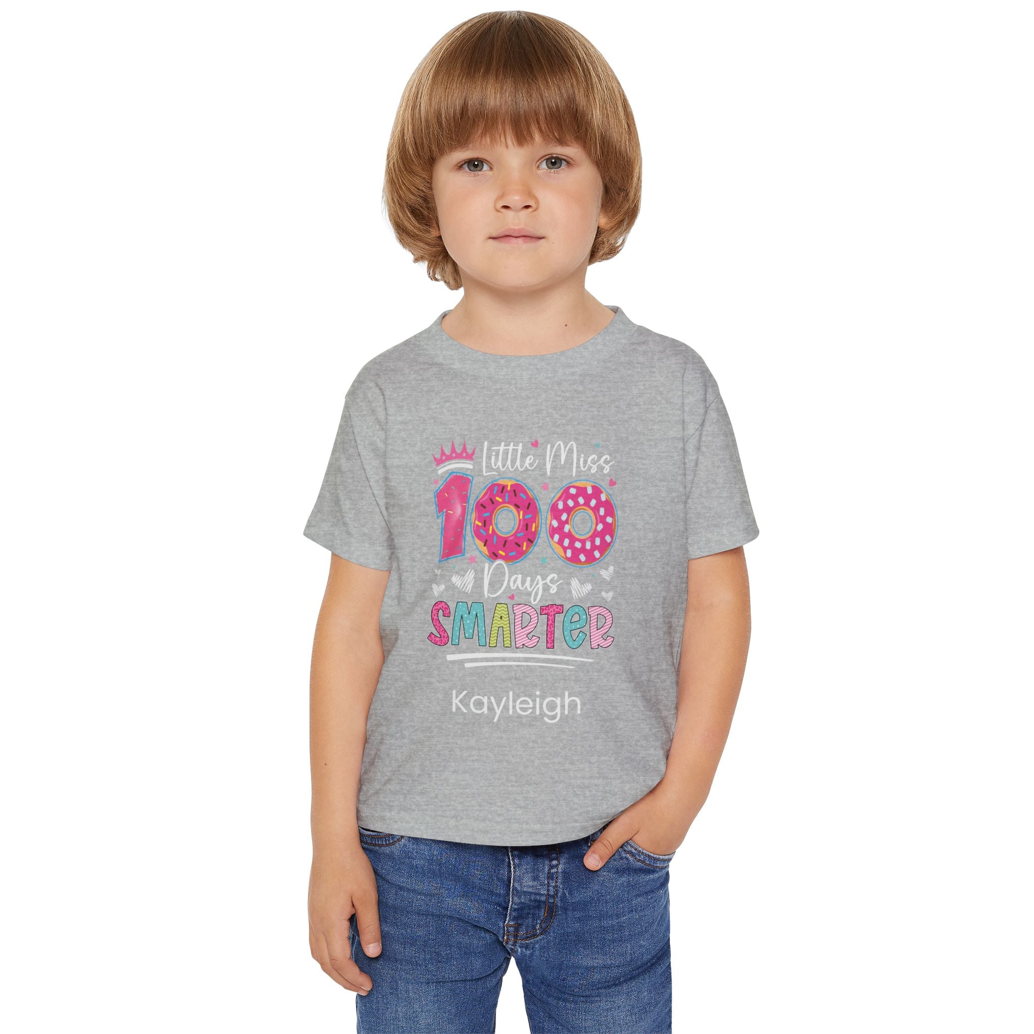 Little Miss 100 Days Smarter tee - light pink back view