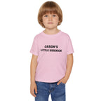 Personalised Little Sidekick toddler tee size chart 2T-6T