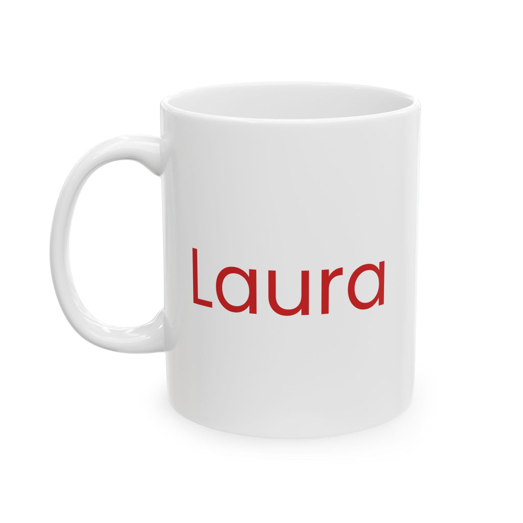 Mamasaurus custom name mug - name side view