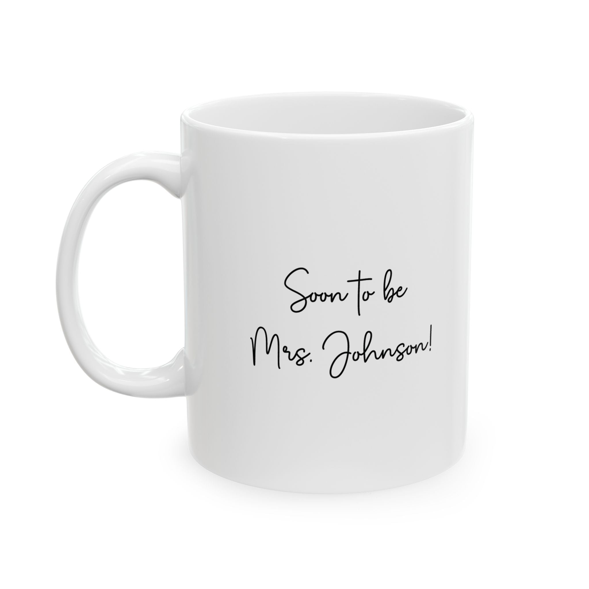 Miss to Mrs mug close-up of text design