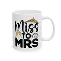 Miss to Mrs engagement mug with custom name, main view