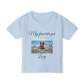My Favorite Pet photo toddler tee - light blue colour with custom pet name