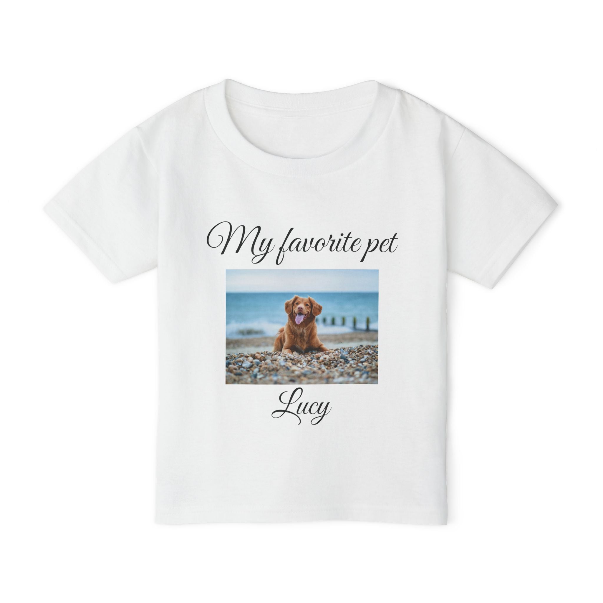 My Favorite Pet photo toddler tee - light pink colour with custom pet name