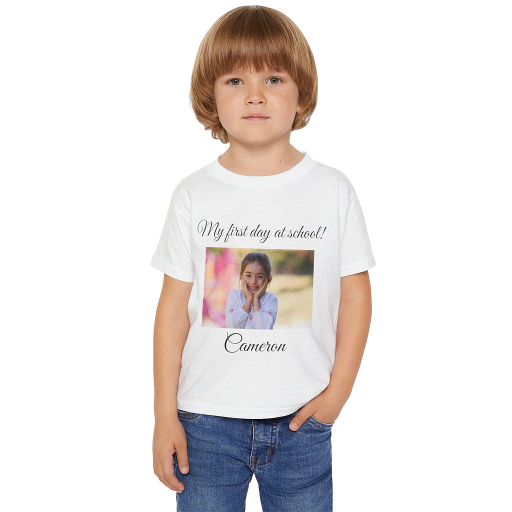 My First Day at School toddler tee - white back view