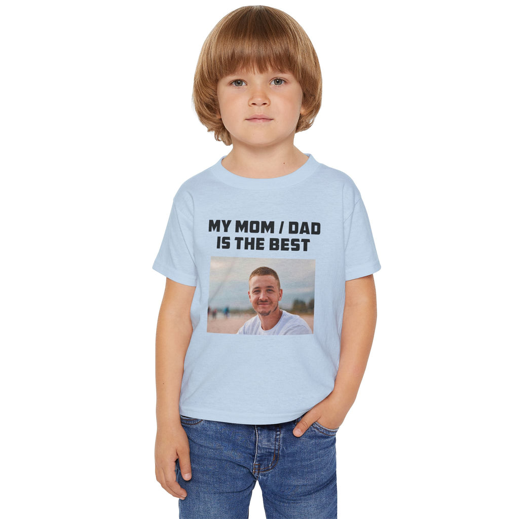 My Mom Dad is the Best toddler tee - light pink back view