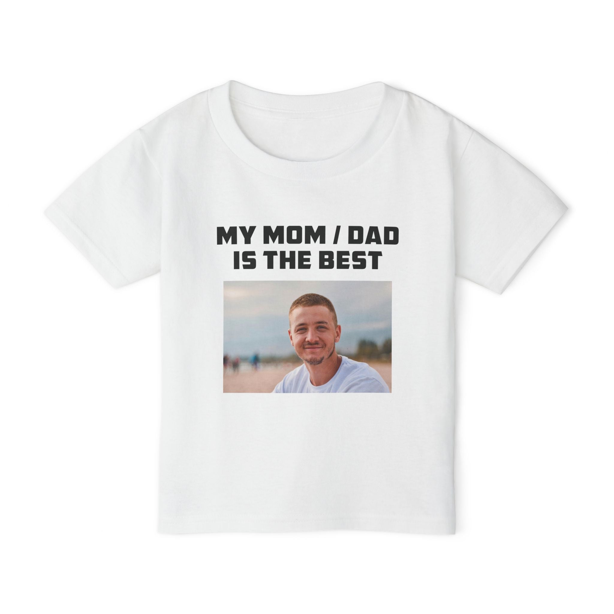My Mom Dad is the Best photo toddler tee - light pink colour