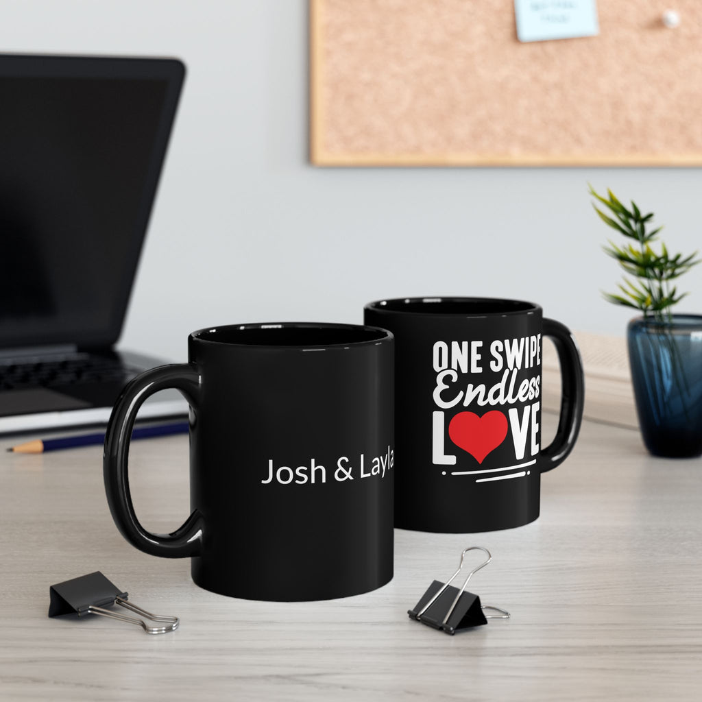 Funny couple mug with coffee in a cosy lifestyle setting