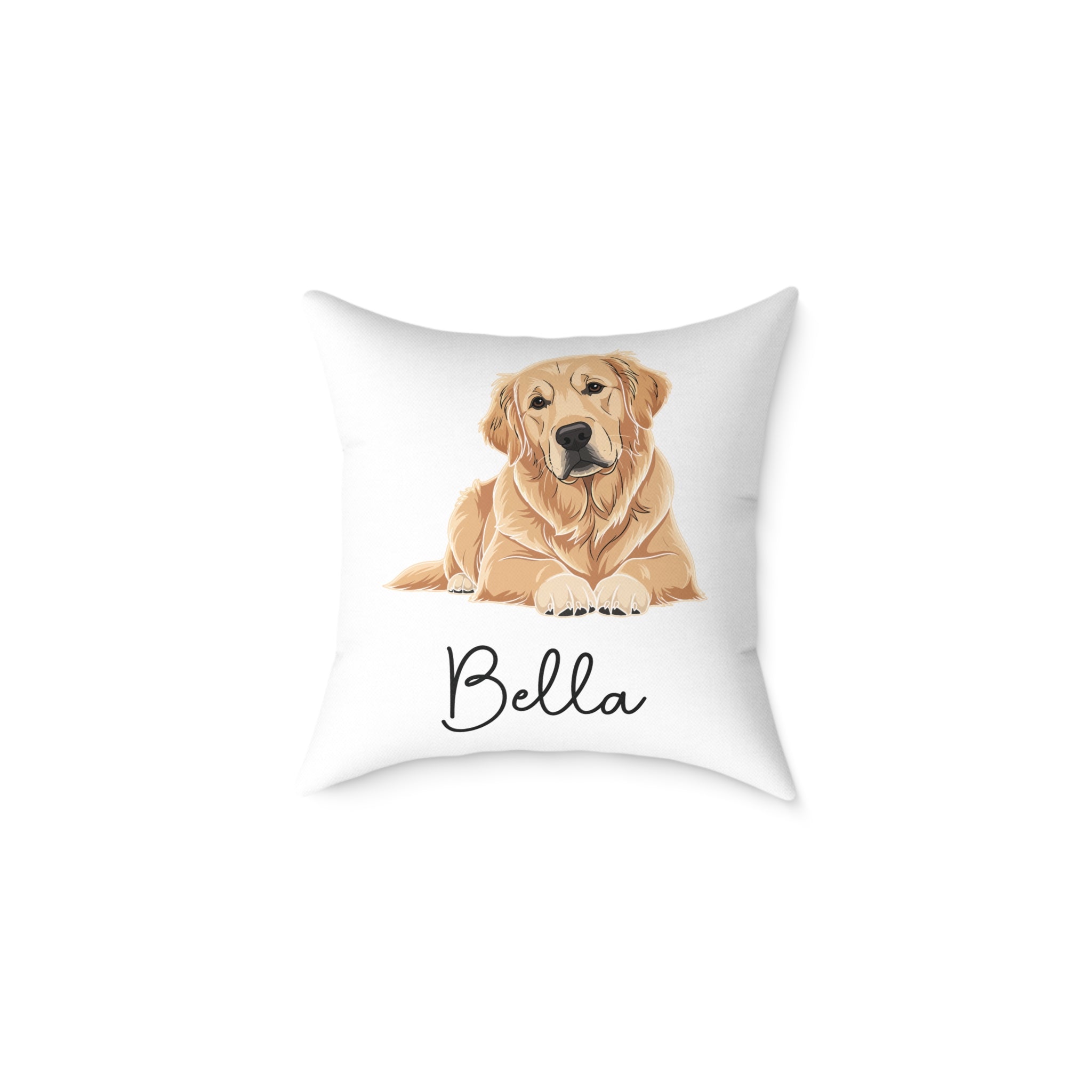 Personalised Golden Retriever Pillow – Custom Name Dog Cushion