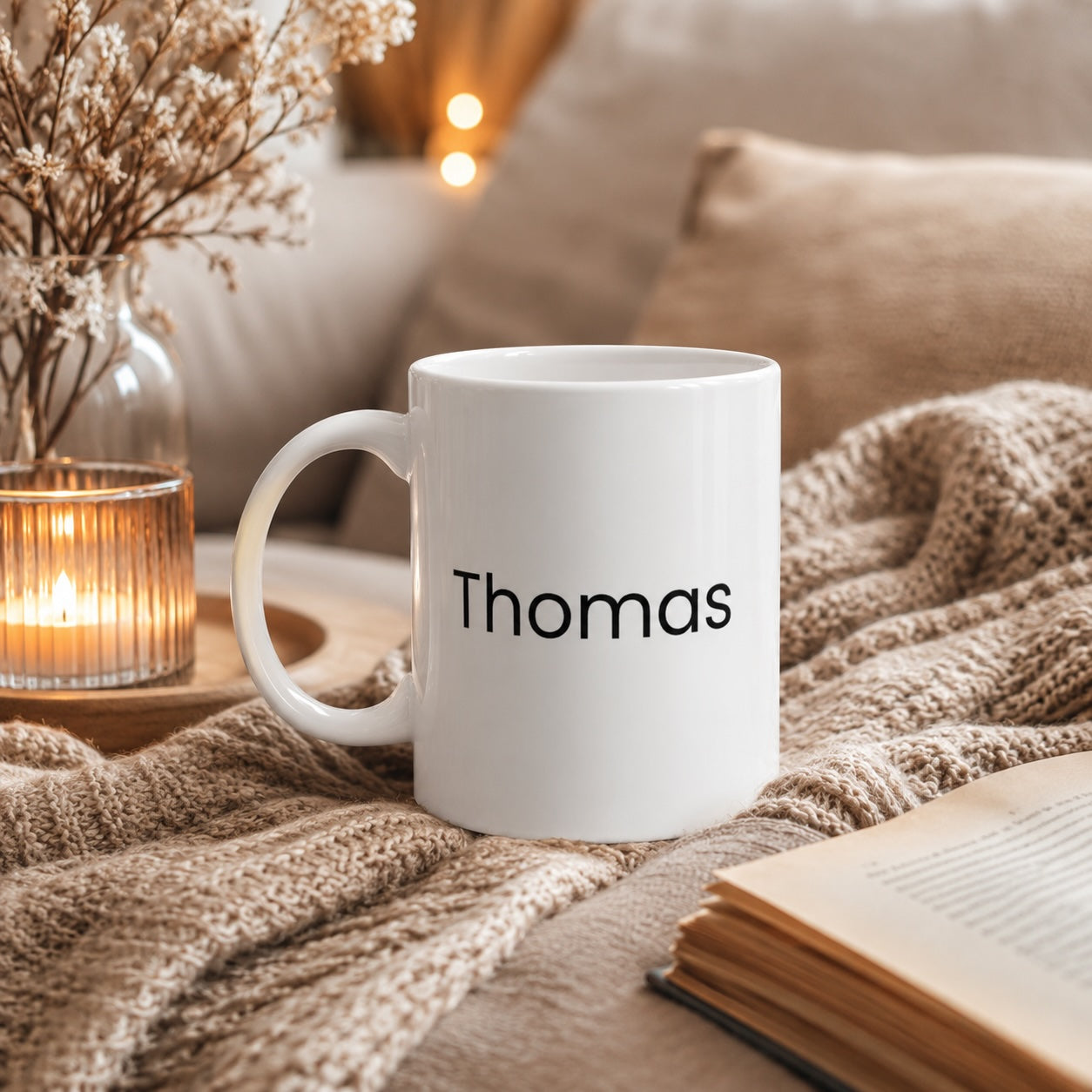 Funny Coffee Mug – Custom Name "Coffee Goes in Sarcasm Goes Out" Mug