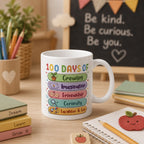 Personalized 100 Days of School Mug – Custom Name Milestone Mug