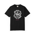 Personalised dog lover T-shirt with custom name - Paws Little Things badge design front view