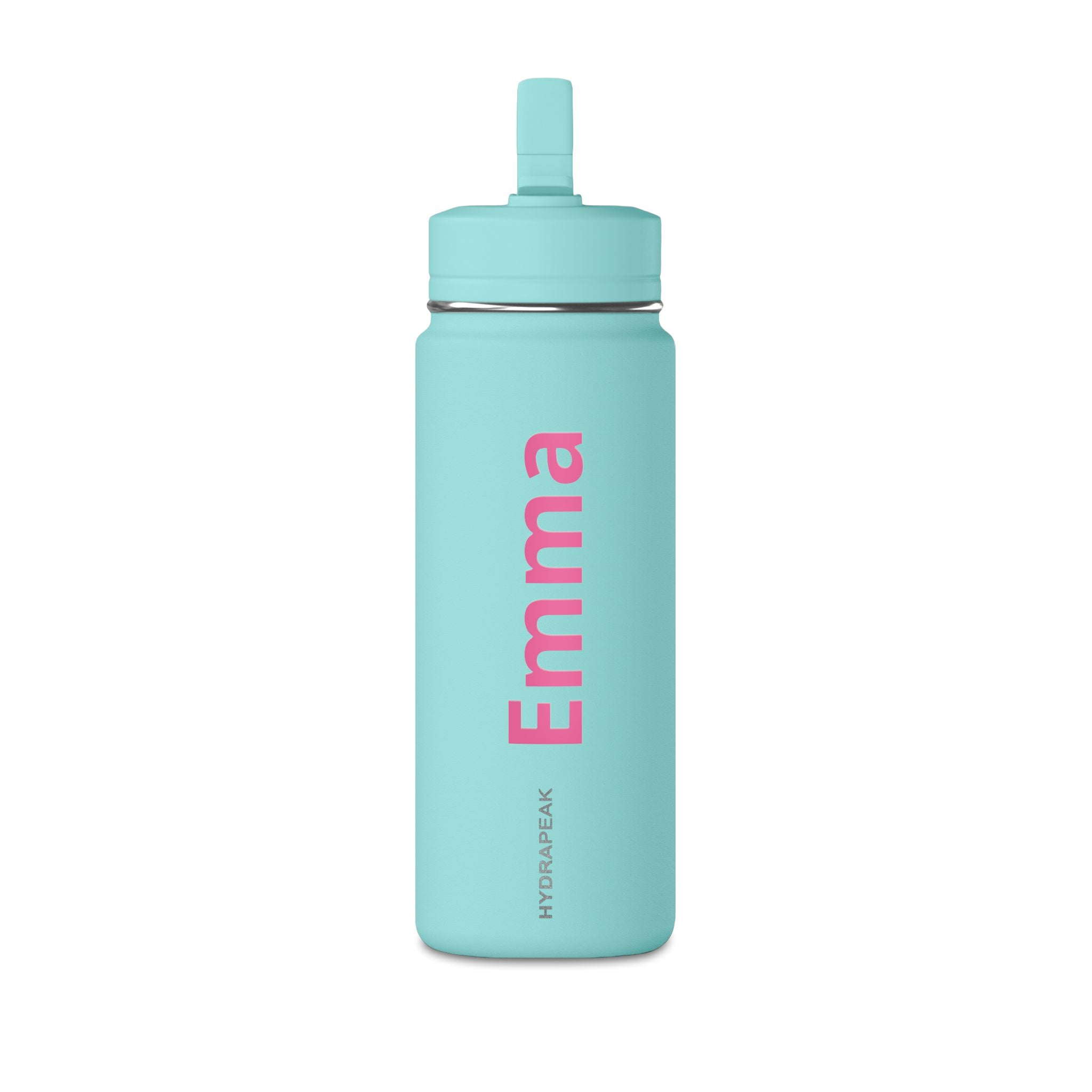 Personalised kids straw bottle - alpine colour with custom name