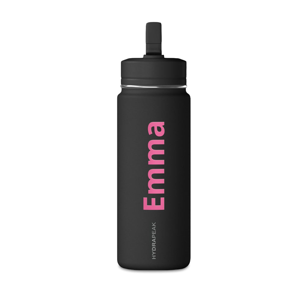 Kids personalised water bottle - navy colour with name engraving