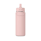 Personalised kids insulated water bottle with straw - lifestyle shot with child