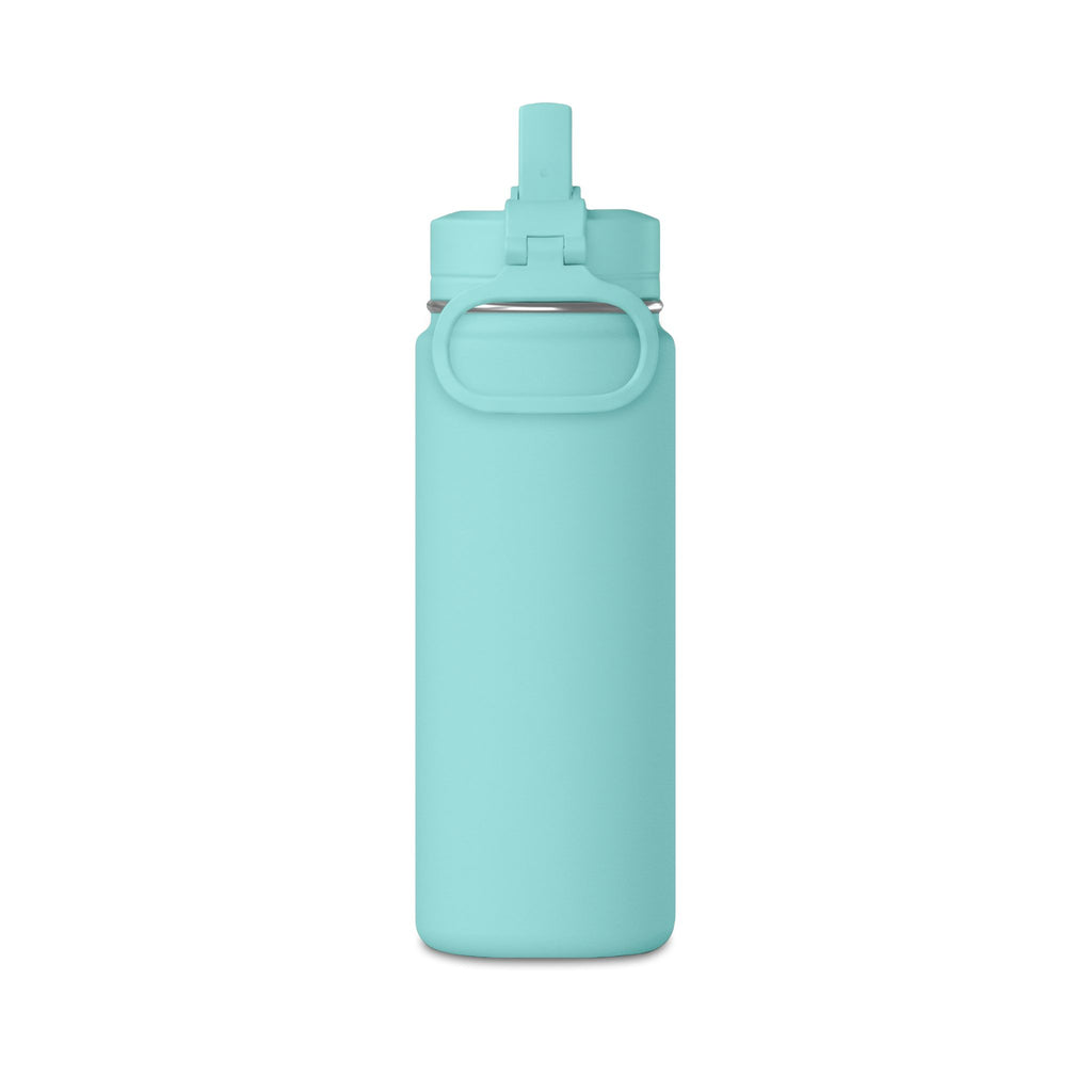 Close-up of personalised name on 20oz insulated kids water bottle