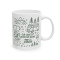 Personalised Mr and Mrs wedding mug with custom names and date - main design view