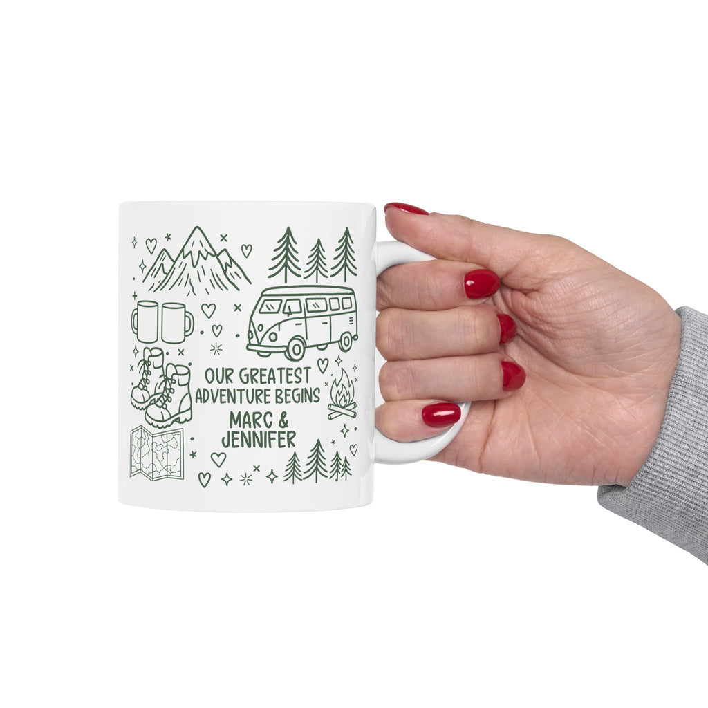 Personalised Mr and Mrs wedding mug as a gift for the happy couple