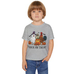 Personalized Chick or Treat Halloween toddler t-shirt in white colorway