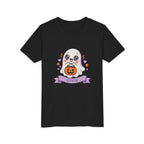 Boy wearing personalized cute ghost Halloween t-shirt