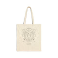 Personalized Gemini zodiac tote bag with custom name "Samantha" — main design
