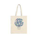 Personalized Pisces zodiac tote bag with custom name "Samantha" — main design