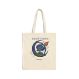 Personalized Sagittarius zodiac tote bag with custom name "Lindsey" — main design