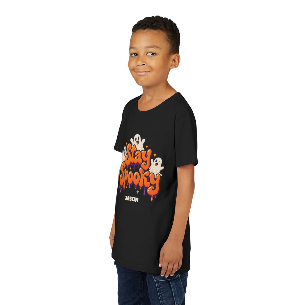 Personalized Stay Spooky Halloween kids t-shirt, additional detail shot