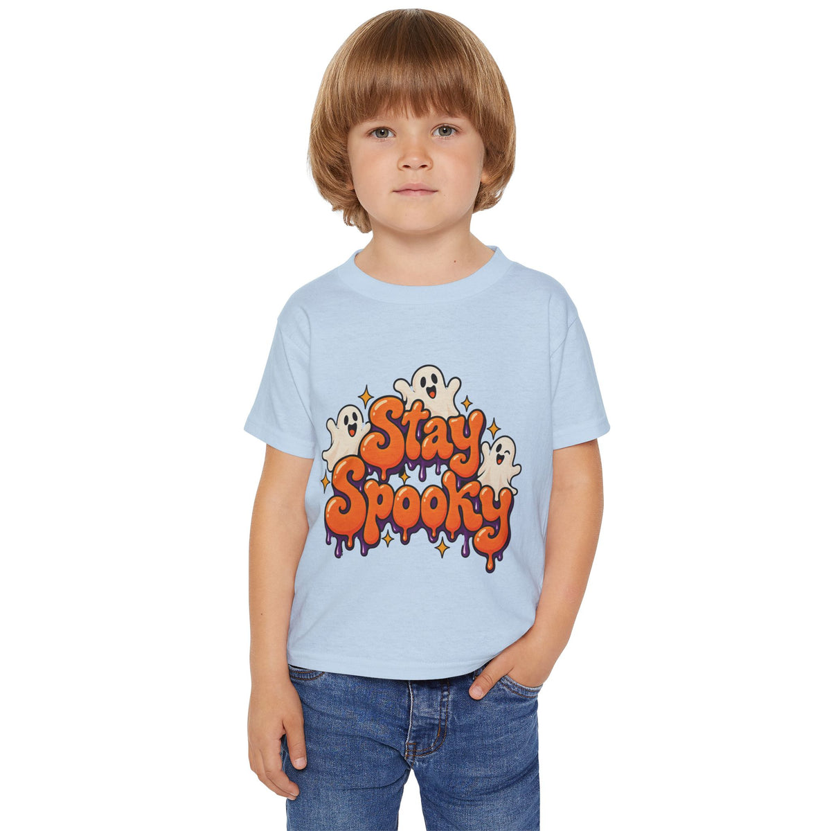 Personalized Stay Spooky toddler Halloween t-shirt, additional detail shot