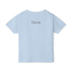 Toddler wearing personalized Stay Spooky Halloween t-shirt at a Halloween party