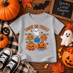 Personalized Trick or Treat pumpkin toddler Halloween t-shirt size chart