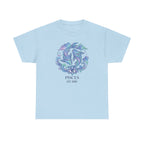 Pisces zodiac t-shirt back view, plain solid color