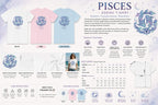 Additional detail shot of personalized Pisces zodiac t-shirt