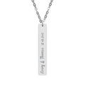 Personalised polished vertical bar necklace with script font couple names, main view