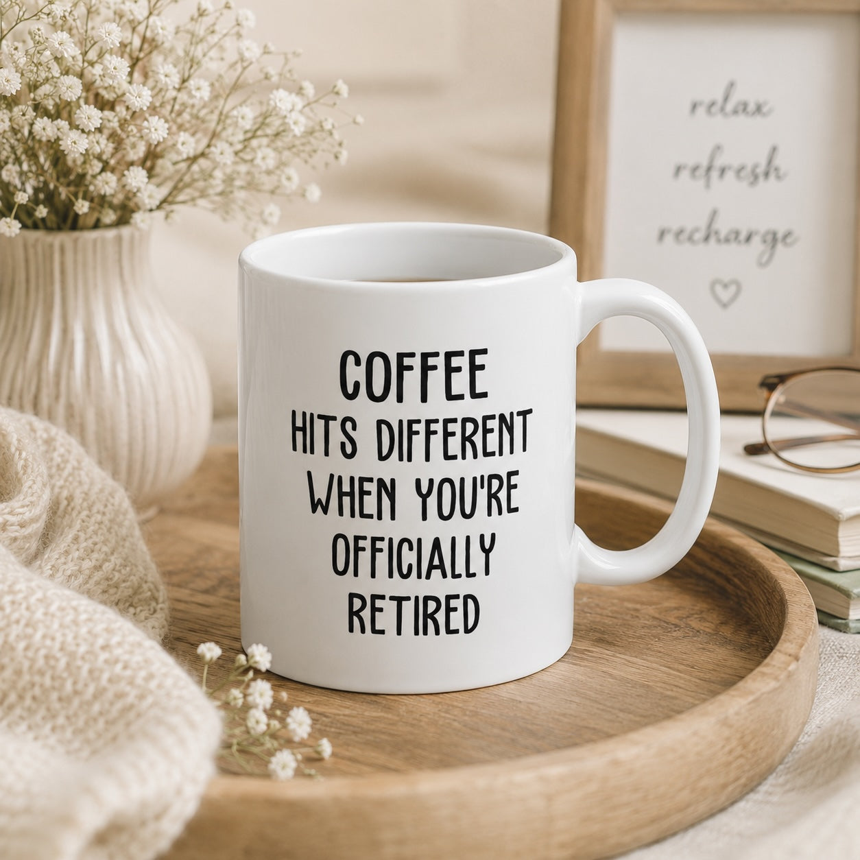 Retirement mug shown from a different angle