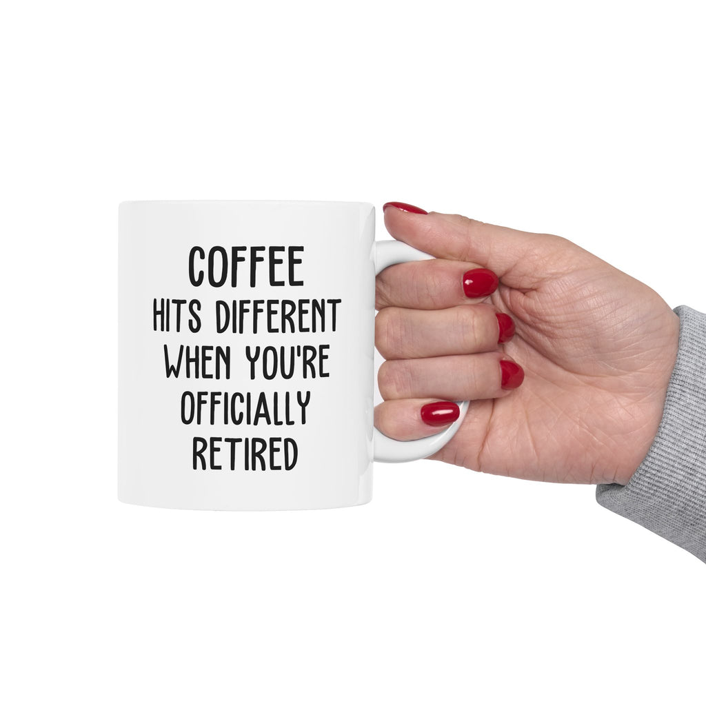 Retirement mug packaging detail