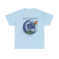 Sagittarius zodiac t-shirt back view, plain solid color