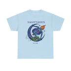 Sagittarius zodiac t-shirt back view, plain solid color