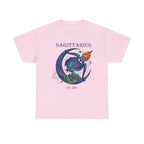 Sagittarius zodiac t-shirt styled in a lifestyle home setting