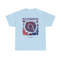 Scorpio zodiac t-shirt back view, plain solid color