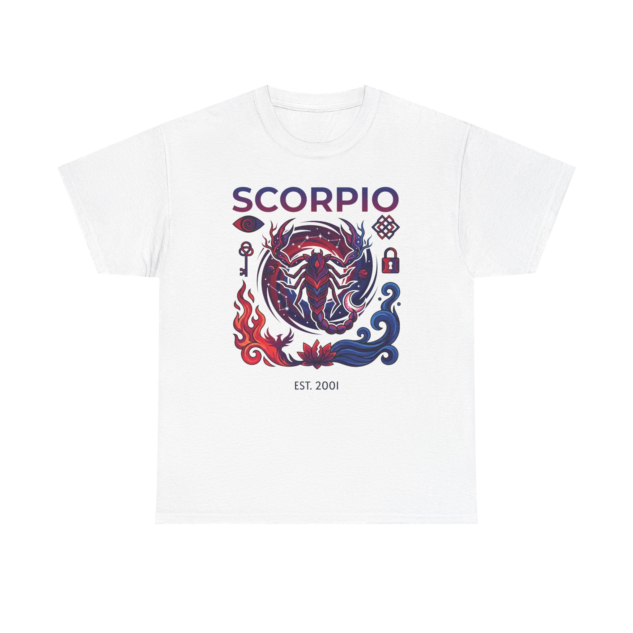 Personalized Scorpio zodiac t-shirt with custom EST. year - main front design