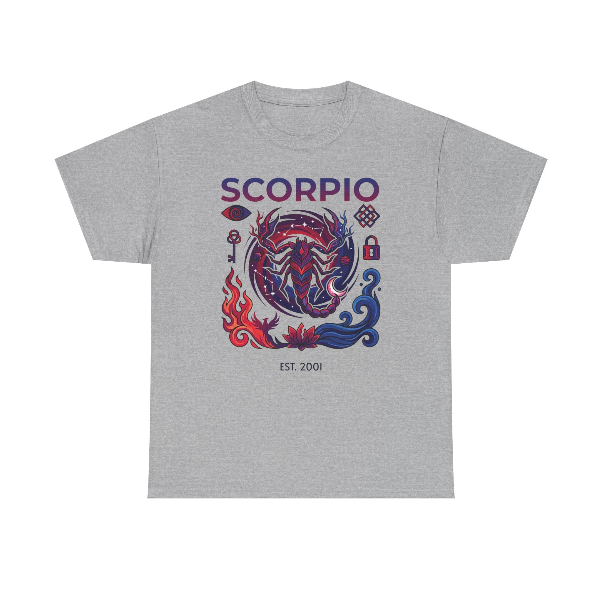 Close-up of Scorpio scorpion artwork and personalized year print