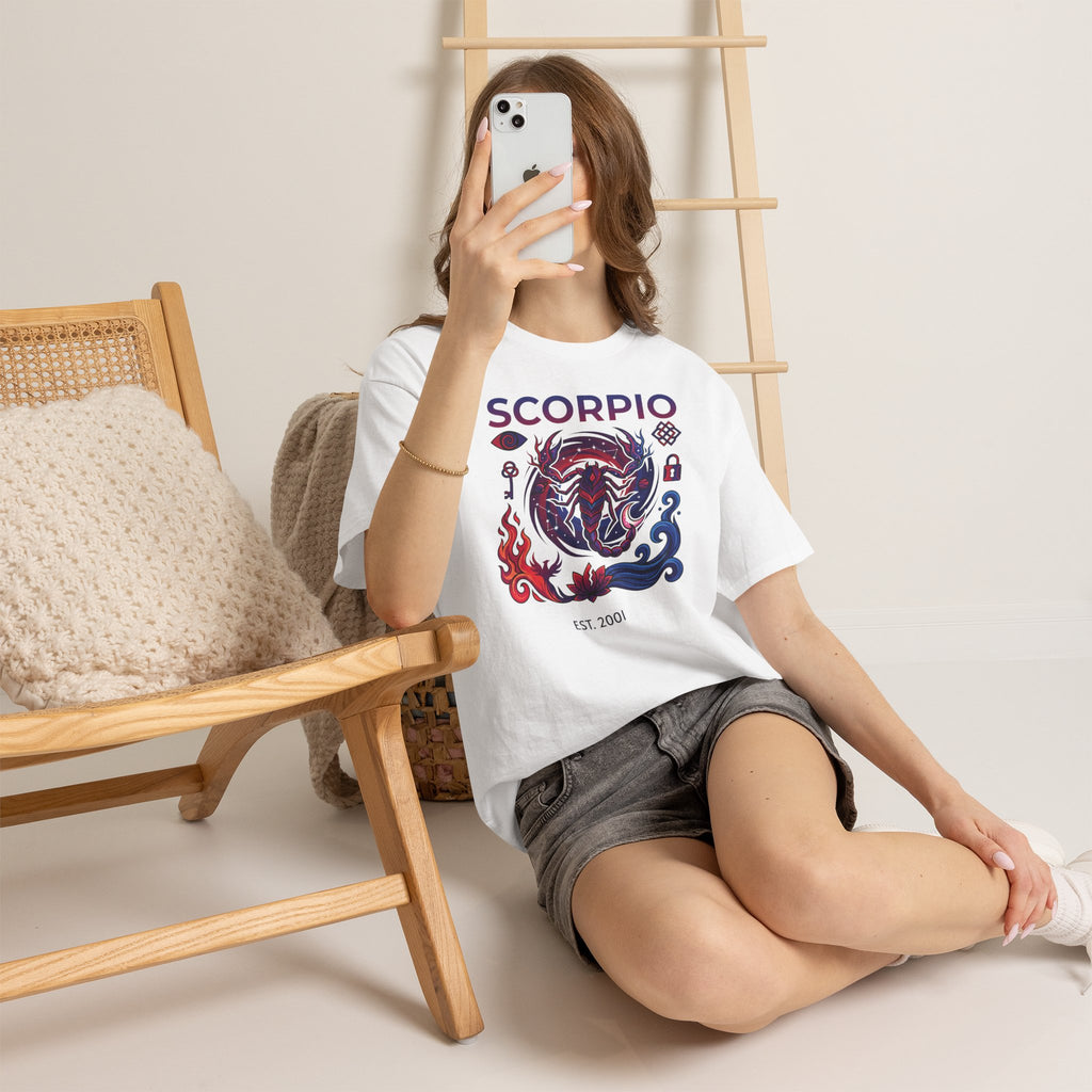 Scorpio zodiac t-shirt size chart and measurement guide