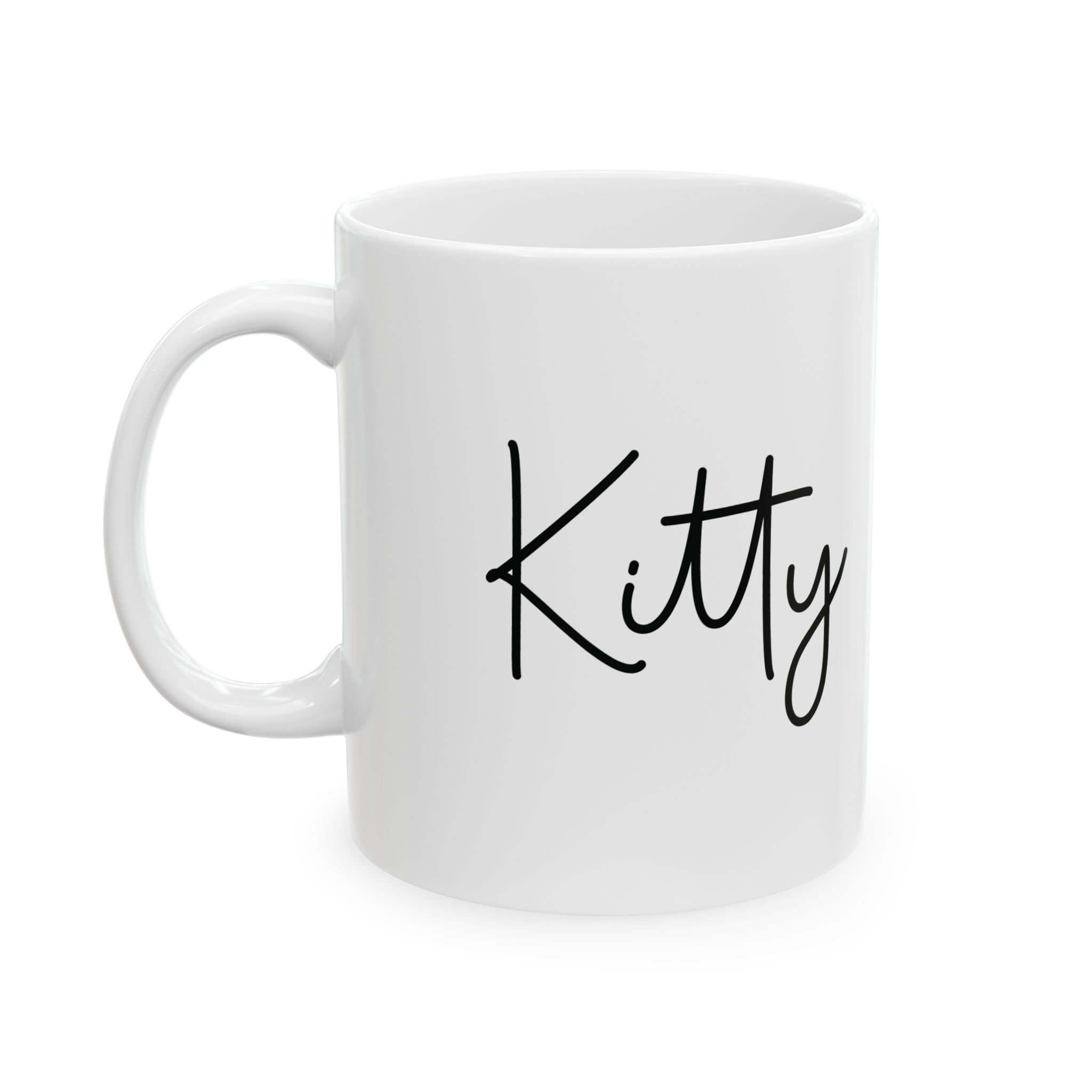 Siamese cat custom name mug - name side view