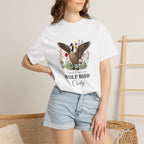 Man wearing Stupid Canadian Wolf Bird funny goose tee - lifestyle photo