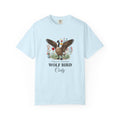 Stupid Canadian Wolf Bird T-shirt - seafoam colour front view