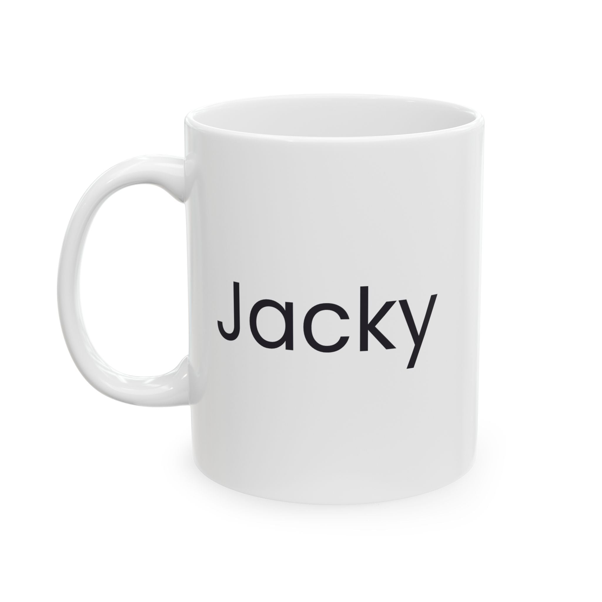 Take Over the World quote mug - custom name side view