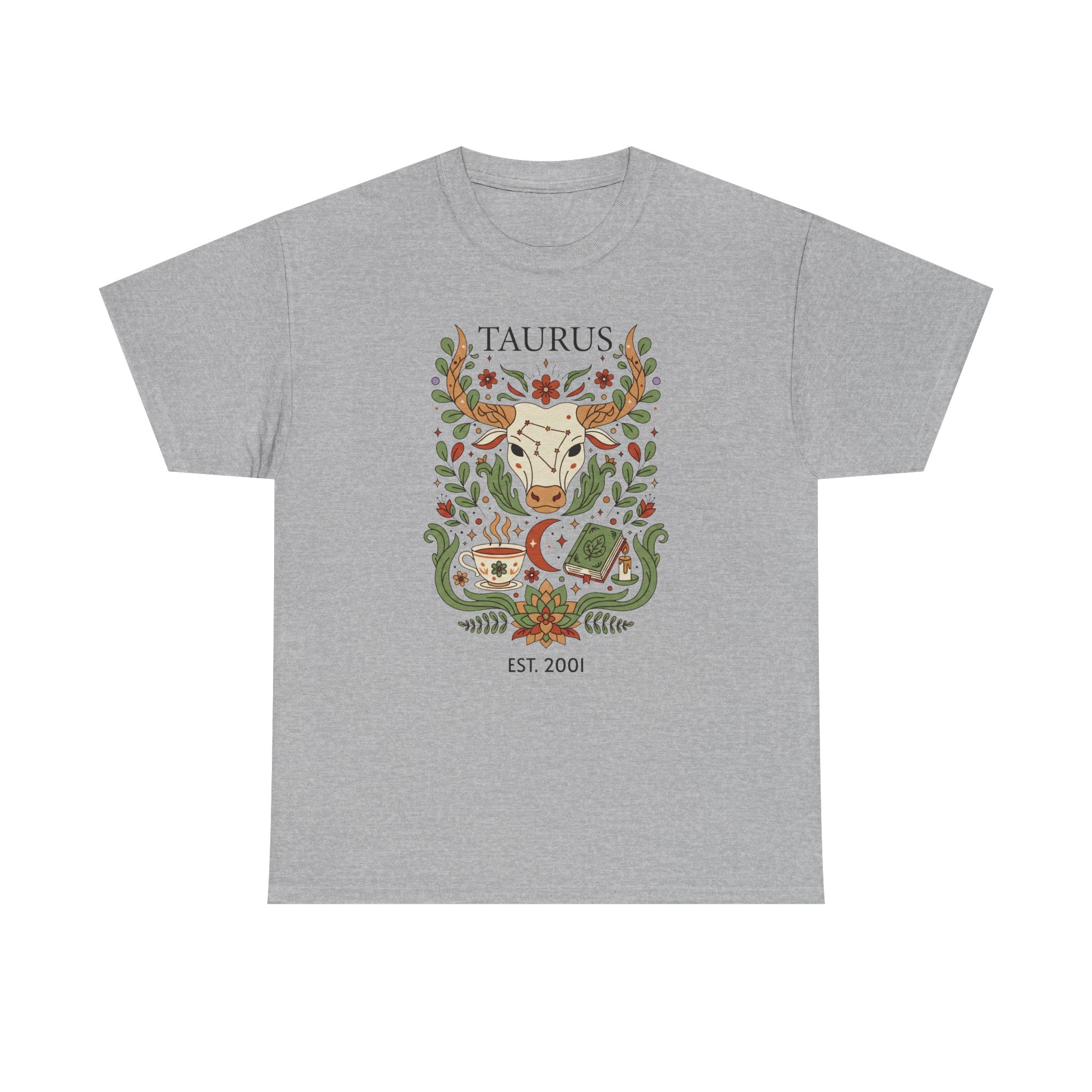 Taurus zodiac t-shirt back view, plain solid color