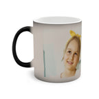 Two-photo magic mug matte black cold state - before heat reveals photos